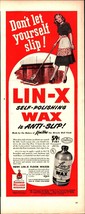 1947 Lin-X Self Polishing Wax Anti-Slip Floor Cleaner Vintage Print Ad d1 - $24.11
