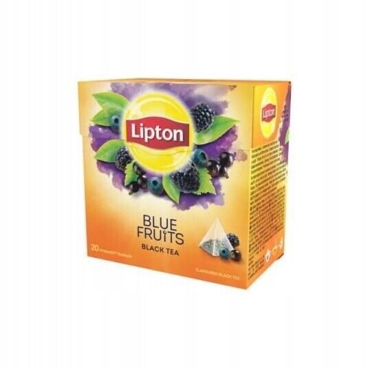 Lipton Black Tea: Blue Fruits -1 box/ 20 tea bags -Made in Europe FREE SHIPPING