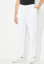 CATHERINES EVERYDAY FIT TAPERED LEGT WHITE ELASTIC WAIST PULLUP PANTS NE... - £25.70 GBP