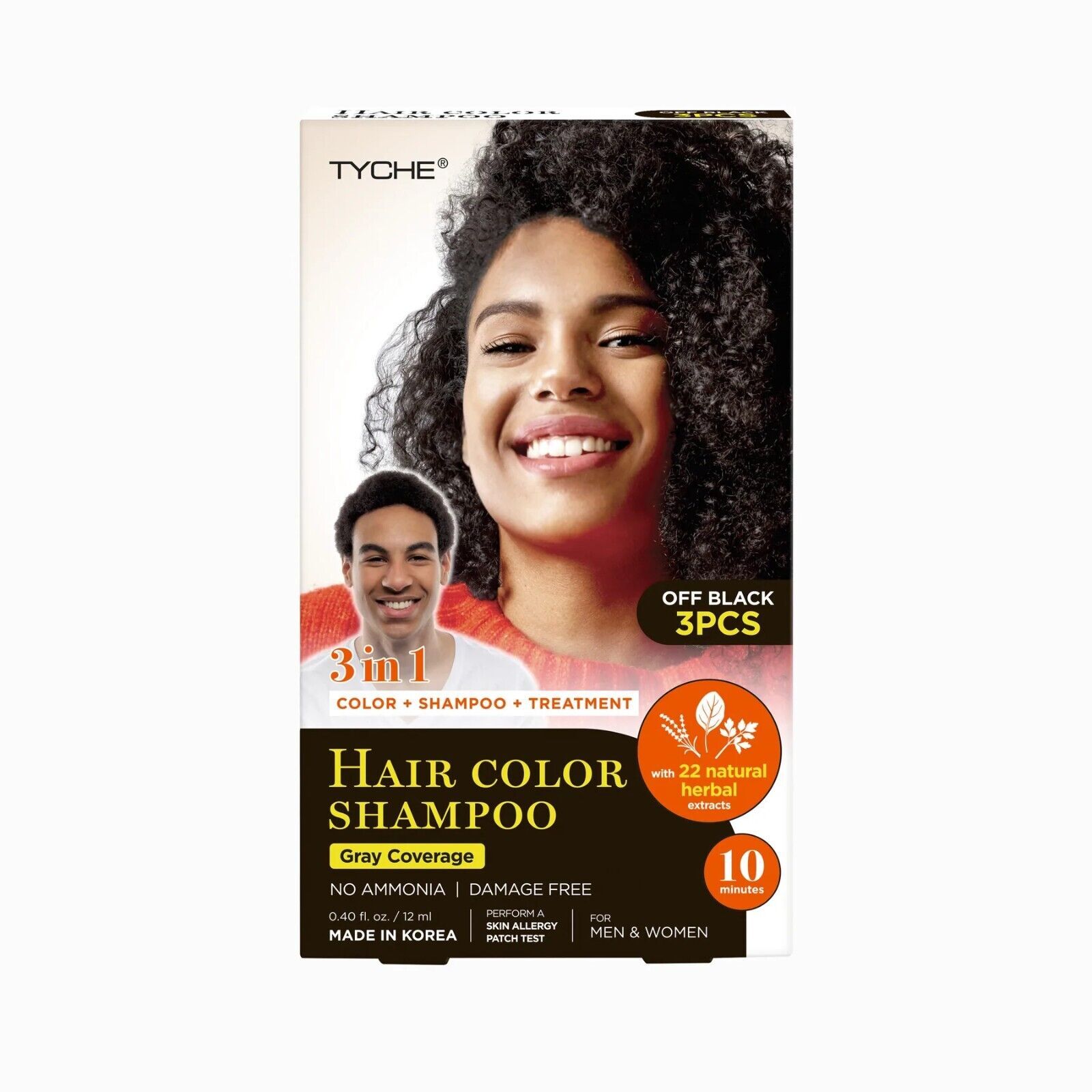 TYCHE 3 IN 1 HAIR COLOR SHAMPOO NO AMMONIA - #HLSM02 OFF BLACK - $4.59