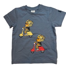 Polarn O Pyret Blue Tee Lions on Scooters 18-24 Month Organic Cotton New - $15.48