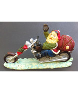 Santa Claus Riding a Chopper Motorcycle Christmas Figure Figurine - £18.39 GBP