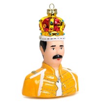 Freddie Mercury Ornament 4.75&quot; Glass Iconic Queen Rock Singer Christmas Tree New - £19.61 GBP