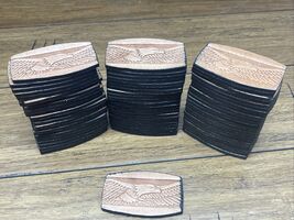 Lot Of 60 Tooled &amp; Buffed Leather Working Straps Patches 3” X  1-7/8” Ea... - $29.70