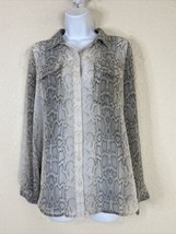 Old Navy Womens Size M Sheer Snakeskin Button Front Blouse Long Sleeve - £4.36 GBP