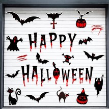 30Pcs - Black Magnetic Decal Bat Witch Cat Ghost Halloween Garage Door Magnets F - £15.81 GBP