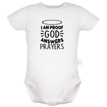 I am Proof God Answers Prayers Baby Bodysuit Newborn Romper Toddler Outfits Sets - £8.38 GBP