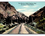 Canyon Narrows Union Pacific Ferrovia Weber Canyon Utah Ut Un DB Cartoli... - $4.04