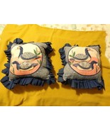 2 DecorativeThrow Pillows Vintage Country Duck Swan Geese Raised Quilt-h... - $24.41 CAD