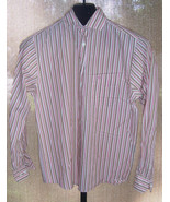 Faconnable Brown cream &amp; Pink Striped Blouse Shirt Misses Size Small - £17.30 GBP