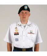 MENS ARMY SERVICE SHORT SLEEVE UNIFORM ASU Dress Bright White Shirt ALL ... - $786.76 MXN