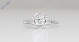 14k White Round Diamond Halo Multi-Stone Shank Ring (1.11 Ct G SI2 Clarity) - $2,719.95