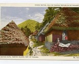 Native Huts Taboga Island Republic of Panama Postcard - $13.86