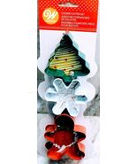 Gingerbread Man/Star/Christmas Tree Cookie Cutter Set 3 Pc Wilton Holidays - $454.41 MXN