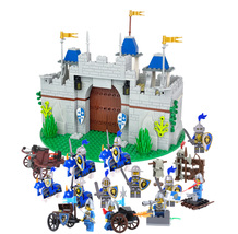 Medieval Kingdom Blue Lion Knights&#39; Castle with Minifigures Sets K - £38.84 GBP