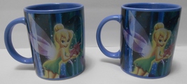 Disney Fairies 2 Ceramic Coffee Drink Mugs Blue Tinker Bell Silver Mist Fawn - £31.93 GBP