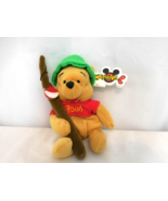 Disney  Winnie The Pooh Mini Bean Bag Fishing Pooh 8&quot; Beanie Rare Tag Mo... - $150.77 MXN