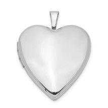 Silver  20mm Polished Front/Satin Back Heart Locket QLS396 - £58.74 GBP