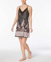 Linea Donatella Womens Nightwear Paisley Print Sheer Lace Chemise Nightg... - $32.19