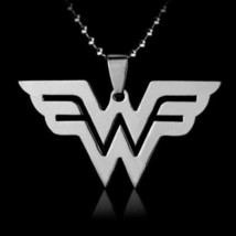 WONDER WOMAN NECKLACE Superhero Stainless Steel Metal Pendant 70cm Ball ... - $129.83 MXN