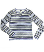 Vintage 90s Old Navy Women&#39;s Wool Blend Pullover Sweater Size S Striped Top - $28.89