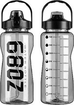 Gym Water Bottles for Men with Time Marker 68 OZ Sport Water Bottle for Gym and  - £17.58 GBP