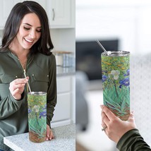 Irises Van Gogh 20oz Tall Skinny Stainless Steel Tumbler with Lid and Straw - £21.64 GBP