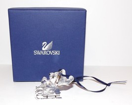Adorable Retired Swarovski Crystal Kris Bear On Sleigh Crystal Seasons Ornament - $204.72