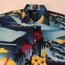 Koman Sports Palm Tree Print Hawaiian Button UP Men's Shirt Short Sleeve Size XL image 2
