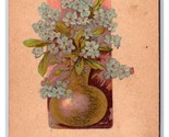 Gioioso Pasqua Violetto Fiori IN Vaso DB Cartolina H29 - $3.36
