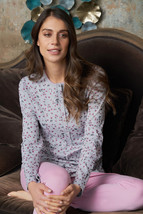 Pijama 3 Botones De Mujer Manga Larga Algodón Cálido Interlock Linclalor 92742 - £28.16 GBP