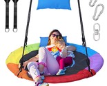750Lbs 40 Inch Saucer Tree Swing For Kids Adults Wear-Resistant With Pil... - $118.99