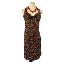 Morbid Threads Vintage 1990&#39;s Cherry Print Halter Dress Size M - £37.98 GBP