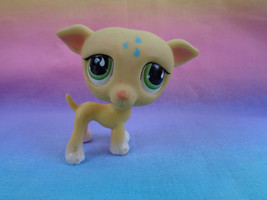 Littlest Pet Shop Yellow Greyhound Puppy Dog #875 Green Teardrop Eyes - as is - £2.64 GBP