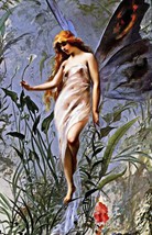 Art Lily Fairy (Fine) by Luis Falero. Oil Painting Giclee Print Canvas - £7.52 GBP+
