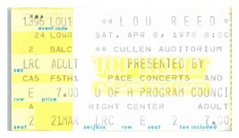 Lou Reed Concert Ticket Stub April 8 1978 University of Houston - £35.03 GBP
