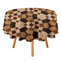 Retro Grid Tablecloth Round Kitchen Dining for Table Cover Decor Home - £12.78 GBP+
