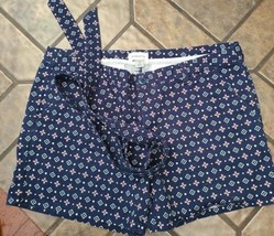 LIZ CLAIBORNE Classic Shorts Women&#39;s 16 Bermuda American Navy Tile Belted - $15.83 CAD