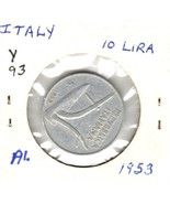 Italy 10 Lire, 1953 Aluminum, KM 93 - $2.00