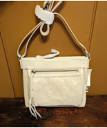 NEW The Sak Sanibel Cream Leather Embossed Mini Crossbody Bag Purse 9&quot;x7... - $51.09