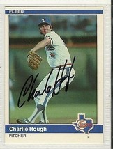 charlie hough signed autographed card 1984 fleer - £7.49 GBP