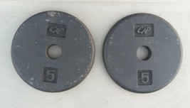 Lot Of 2 CAP Barbell Set 5lbs 10lbs Total Black Standard 1&quot; Hole Weights Plates - £23.36 GBP