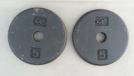 Lot Of 2 CAP Barbell Set 5lbs 10lbs Total Black Standard 1&quot; Hole Weights Plates - £21.86 GBP