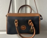 Vintage DOONEY &amp; BOURKE All Weather Leather  Pebbled Black Brown Purse H... - £39.71 GBP