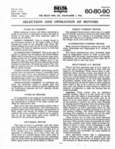 Delta Rockwell Selection and Operation of Motors 1943 Instructions - £15.47 GBP