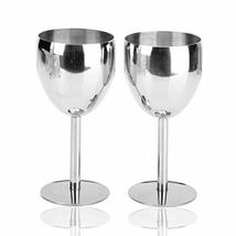 2pcs Set Wine Glasses 180ml Volume 304 Stainless Steel Wine Glass Tumbler Drinki - £17.02 GBP
