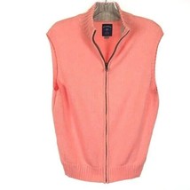 NWOT Mens Size Medium Bills Khakis Orange Full Zip Golf Sweater Vest - $26.45
