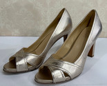 Naturalizer Odetta Light Bronze 9.5 M Open Toe Heels Womens Shoes Worn Once - $26.54