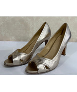 Naturalizer Odetta Light Bronze 9.5 M Open Toe Heels Womens Shoes Worn Once - $26.54