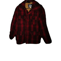 Vintage Woolrich Mens 44 Mackinaw Jacket Coat Buffalo Plaid Wool Chore 60s 503 - £106.43 GBP